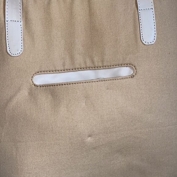 OCTOBER JAIPUR Tote Bag Canvas Tan Vegan Leather NWT! - Picture 6 of 8